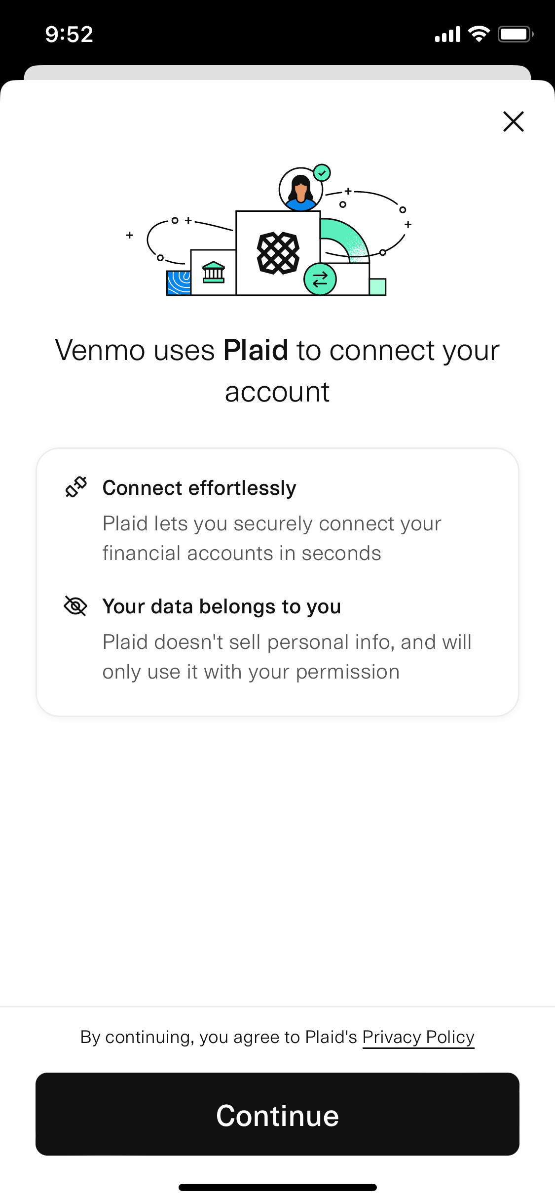 Plaid verification through Venmo 