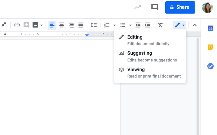 Google Docs live editing mode